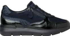 Veterschoenen<Hassia - Wijdte H - 101318 3201 - Blauw - Uitneembaar voetbed