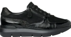 Veterschoenen<Hassia - Wijdte H - 301318 0199 - Zwart - Uitneembaar voetbed