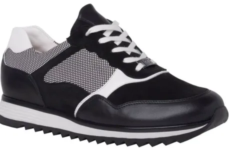 Veterschoenen<Hassia - Wijdte H - 302067 0106 - Zwart - Uitneembaar voetbed