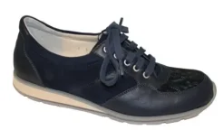 Veterschoenen<Schneider - Wijdte C - Blauw - Uitneembaar voetbed