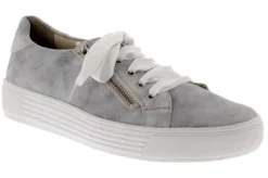 Veterschoenen<Solidus - Wijdte F - 37022 20027 - Licht Grijs - Uitneembaar voetbed