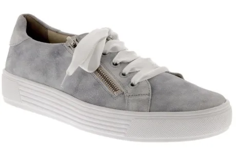 Veterschoenen<Solidus - Wijdte F - 37022 20027 - Licht Grijs - Uitneembaar voetbed