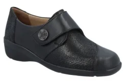 Klittenbandschoenen<Solidus - Wijdte F - 26426 00308 - Zwart - Uitneembaar voetbed