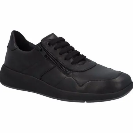 Veterschoenen<Solidus - Wijdte F - 56285 - Zwart - Uitneembaar voetbed