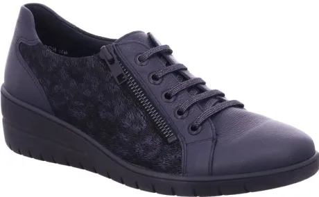 Veterschoenen<Solidus - Wijdte H - 25021 80350 - Blauw - Uitneembaar voetbed