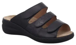 Slippers<Solidus - Wijdte H - 21154 01035 - Zwart - Uitneembaar voetbed