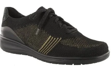 Veterschoenen<Solidus - Wijdte H - 27017 00855 - Zwart - Uitneembaar voetbed