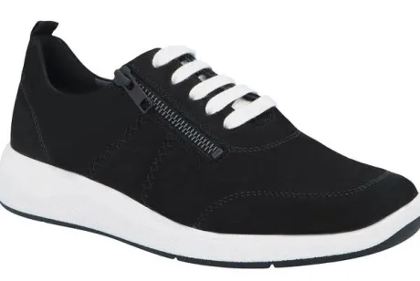 Veterschoenen<Solidus - Wijdte H - 56283 00177 - Zwart - Uitneembaar voetbed