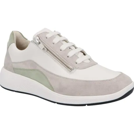Veterschoenen<Solidus - Wijdte H - 56287 - Beige - Uitneembaar Voetbed