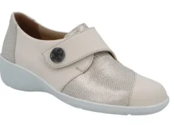 Klittenbandschoenen<Solidus - Wijdte J - 26428 40456 - Beige - Uitneembaar voetbed