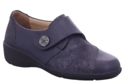 Klittenbandschoenen<Solidus - Wijdte J - 26428 - Blauw - Uitneembaar voetbed