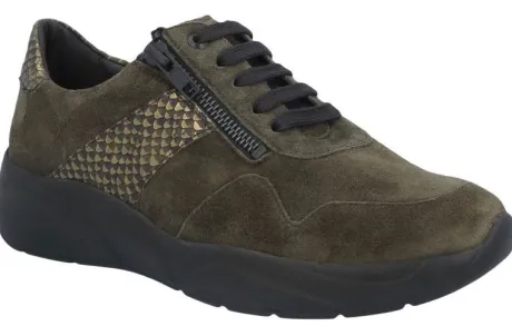 Veterschoenen<Solidus - Wijdte K - 660001 - 70103 - Groen - Uitneembaar voetbed