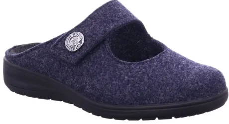 Pantoffel Slippers<Solidus - Wijdte K - 29067 80242 - Blauw - Uitneembaar voetbed
