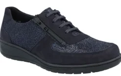 Veterschoenen<Solidus - Wijdte K - 29012 80394 - Blauw - Uitneembaar voetbed