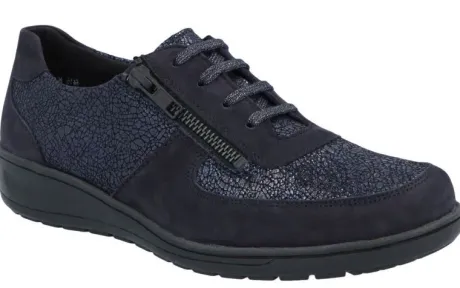Veterschoenen<Solidus - Wijdte K - 29012 80394 - Blauw - Uitneembaar voetbed
