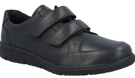 Klittenbandschoenen<Solidus - Wijdte K - 64500 91 - Zwart - Uitneembaar voetbed