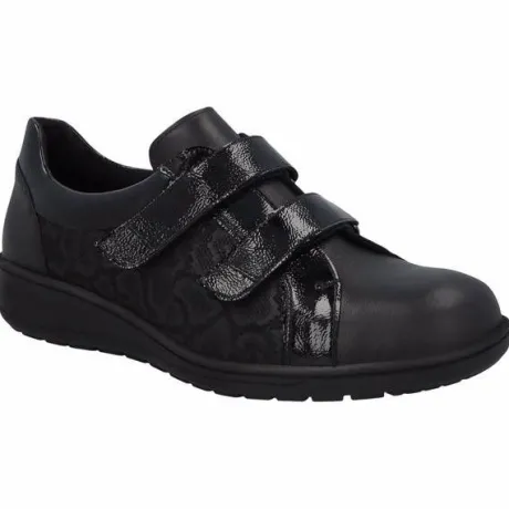 Klittenbandschoenen<Solidus - Wijdte K - 29098 01198 - Zwart - Uitneembaar voetbed