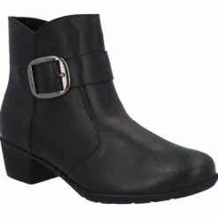 Korte Halfhoge Laarzen<Solidus - Wijdte K - 35025 00812 - Zwart - Uitneembaar voetbed