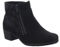 Korte Halfhoge Laarzen<Solidus - Wijdte K - 35011 974 - Zwart - Uitneembaar voetbed