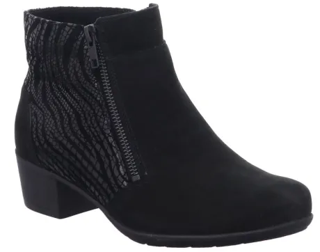 Korte Halfhoge Laarzen<Solidus - Wijdte K - 35011 974 - Zwart - Uitneembaar voetbed