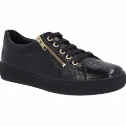 Veterschoenen<Solidus - Wijdte K - 32004 - Zwart - Uitneemnaar voetbed