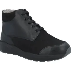 Boots<Solidus - Wijdte M - 43007 00295 - Zwart - Lamsvacht - Uitneembaar voetbed