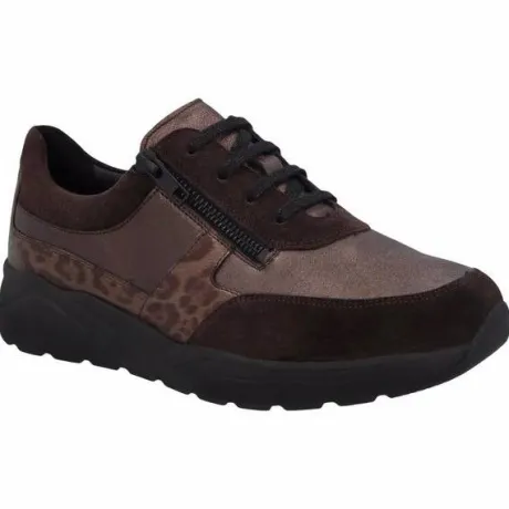 Veterschoenen<Solidus - Wijdte M - Bruin - 43025 - Uitneembaar voetbed