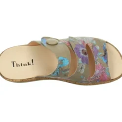 Slippers<Think - 000959 9010 - Taupe - Uitneembaar voetbed