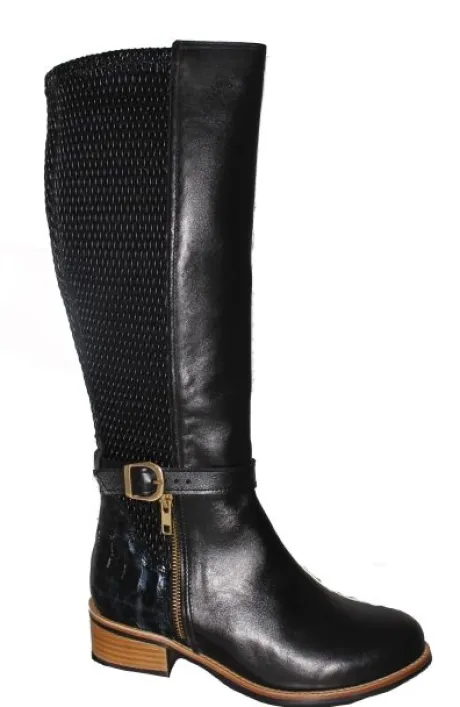 Laarzen<Verhulst - Wijdte G - 2472 68 227 - Zwart - Uitneembaar voetbed