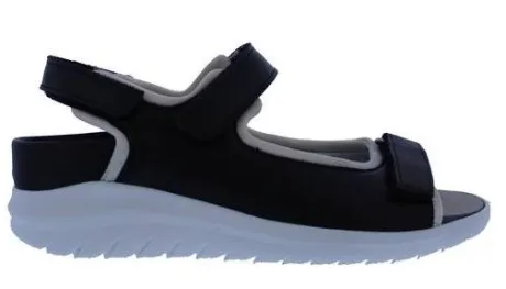 Sandalen<Verhulst - Wijdte H - 3356 2804 2802 - Zwart - Uitneembaar voetbed