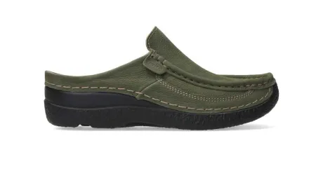 Slippers<Wolky - 0620213 - Groen - Uitneembaar voetbed