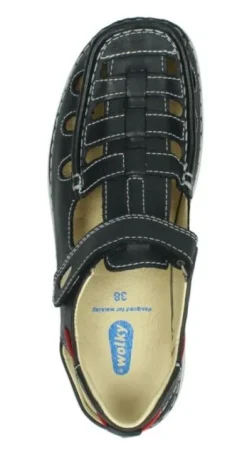 Sandalen<Wolky - Rolling Summer 35070- Zwart - Uitneembaar voetbed
