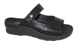 Slippers<Wolky - Zaandam - 0392615 - Zwart - Uitneembaar voetbed