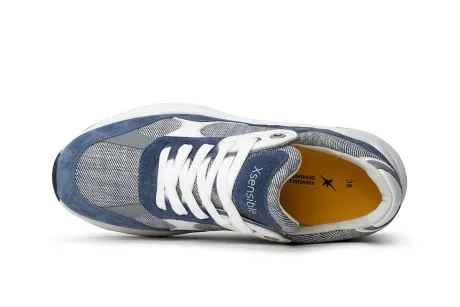 Veterschoenen<Xsensible - Wijdte G - 33005 5 255 - Blauw - Uitneembaar voetbed